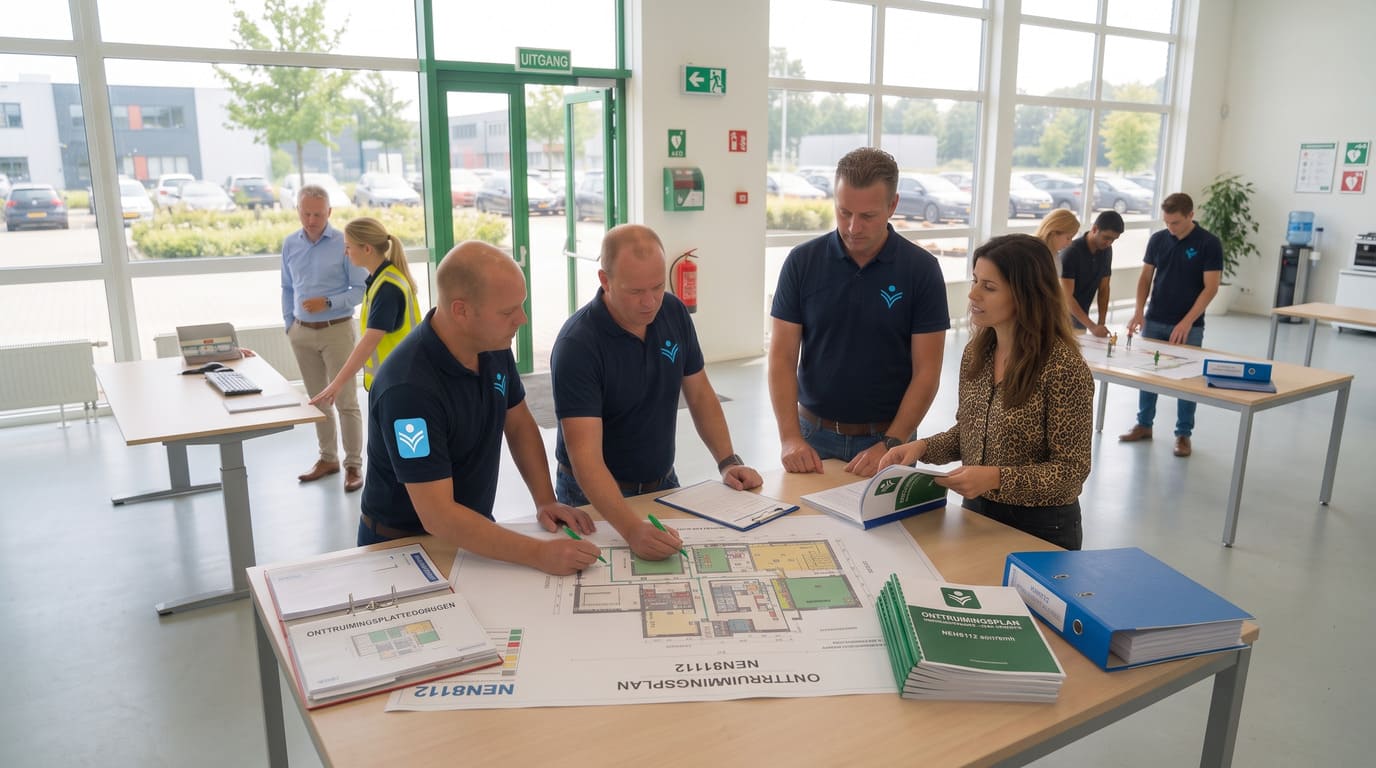 Foto: plattegrond en vluchtroute